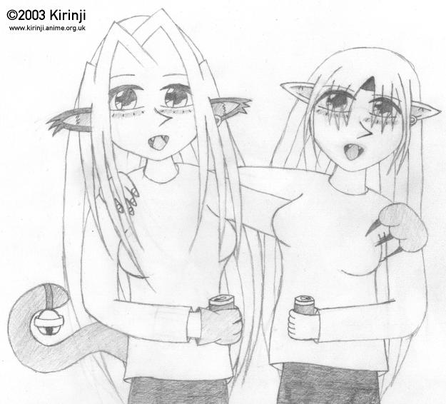 Catgirl and Elf at a party!!