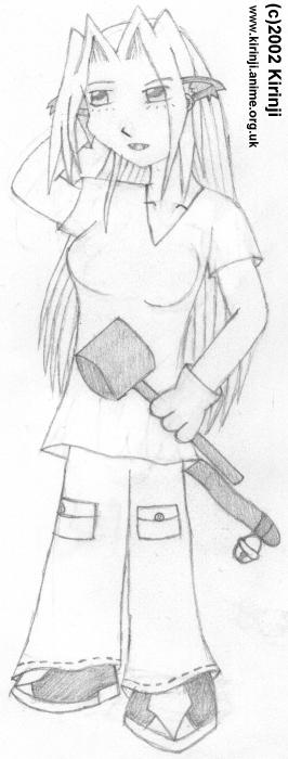Catgirl heroine with the Mallet of DOOM!