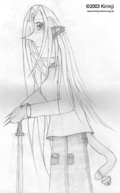 Catgirl Posing with an Sword